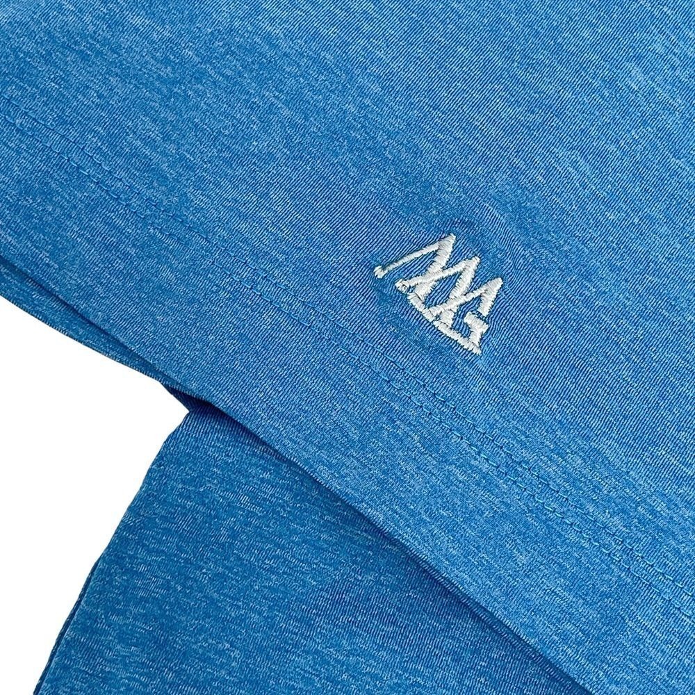 Matte Grey XL Blue Polyester Short Sleeve Men's Golf Polo Shirt - Picture 4 of 7